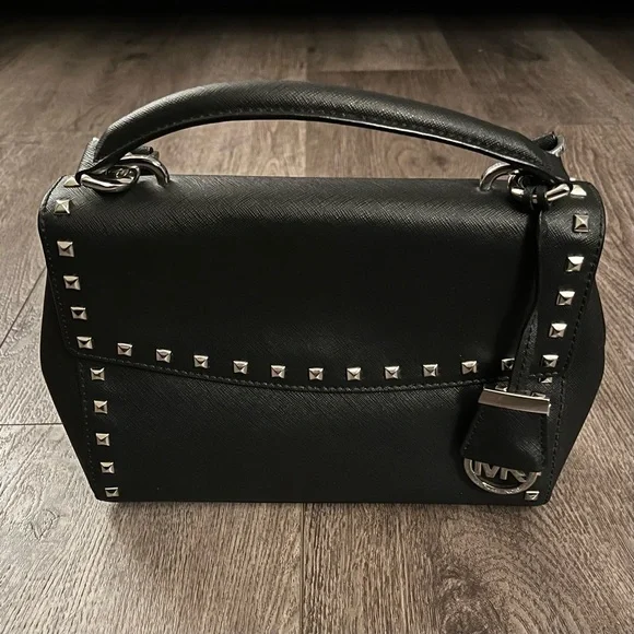 Michael Kors Ava Stud Small Top Handle Leather Satchel - Picture 3 of 13